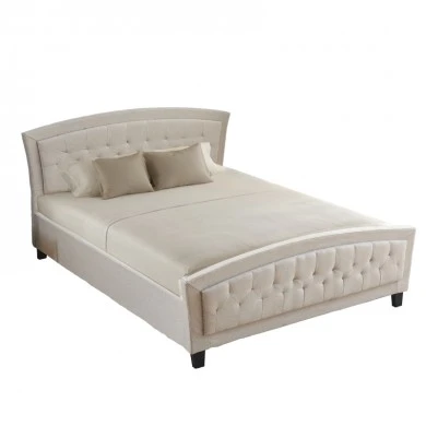 Double bed Camaro pakoworld fabric in beige color 160x200cm