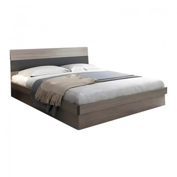 Single storage bed Daizy pakoworld light walnut-grey 120x200cm