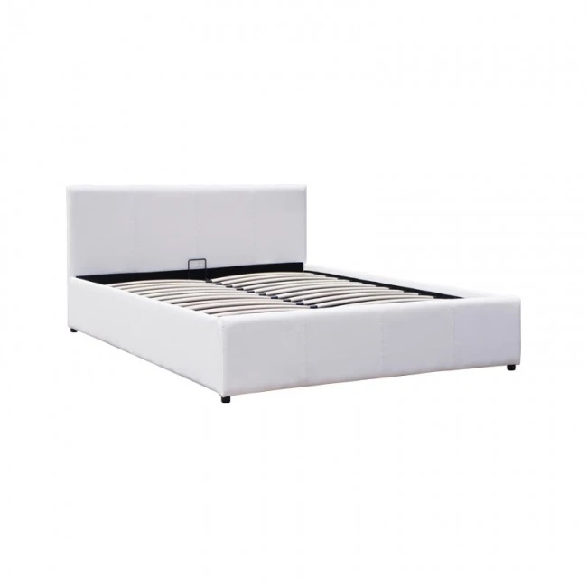 Dellia pakoworld bed with storage space pu white 120x200cm