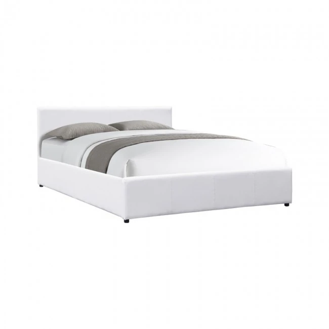 Dellia pakoworld bed with storage space pu white 120x200cm