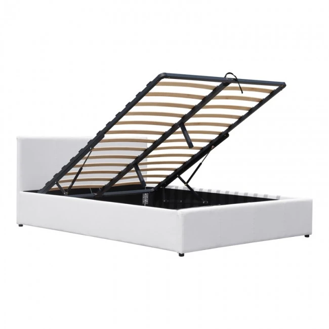 Dellia pakoworld bed with storage space pu white 150x200cm