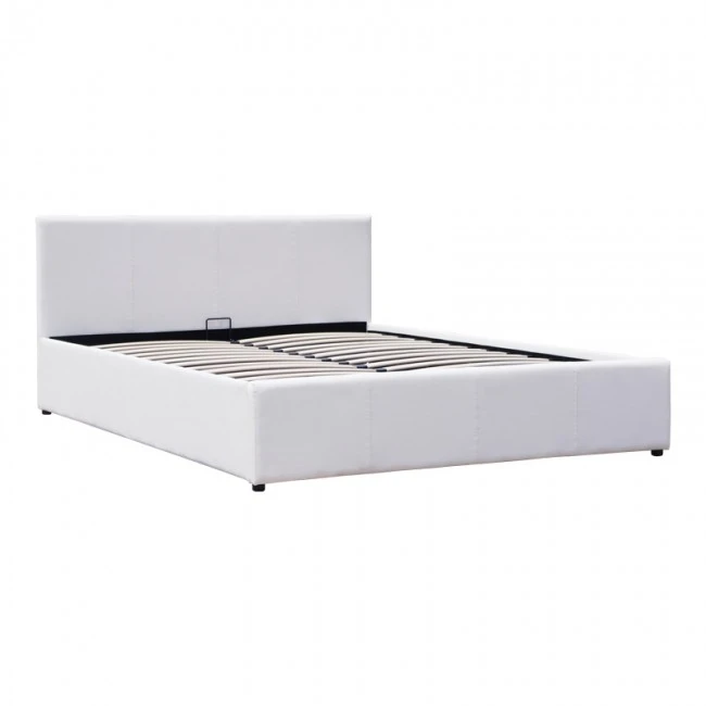 Dellia pakoworld bed with storage space pu white 150x200cm