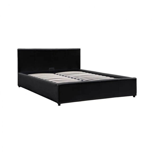Dellia pakoworld bed with storage space pu black 120x200cm
