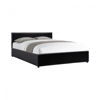 Dellia pakoworld bed with storage space pu black 120x200cm