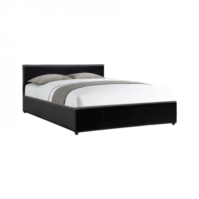 Dellia pakoworld bed with storage space pu black 120x200cm