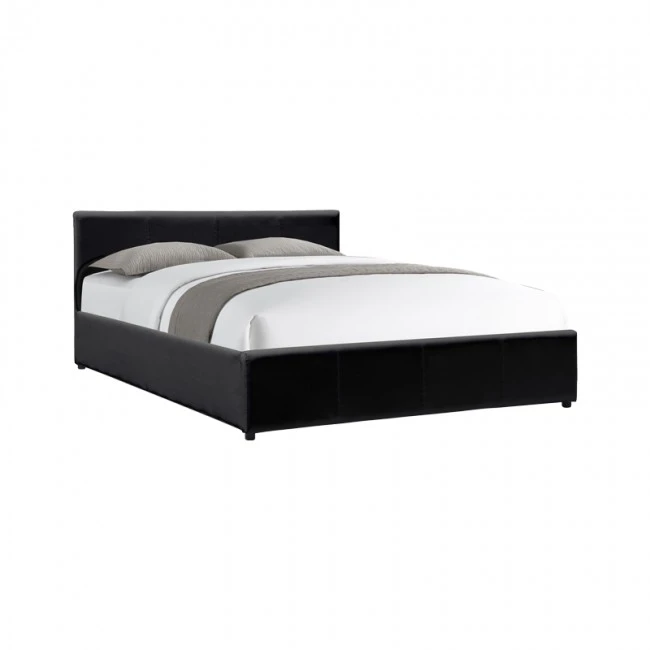 Dellia pakoworld bed with storage space pu black 120x200cm