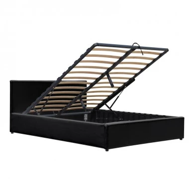Dellia pakoworld bed with storage space pu black 150x200cm
