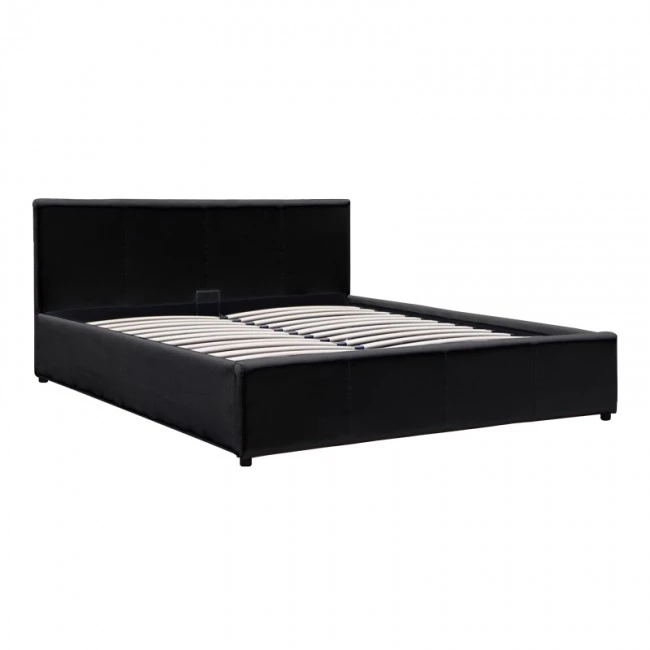 Dellia pakoworld bed with storage space pu black 150x200cm