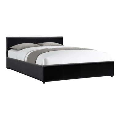 Dellia pakoworld bed with storage space pu black 150x200cm