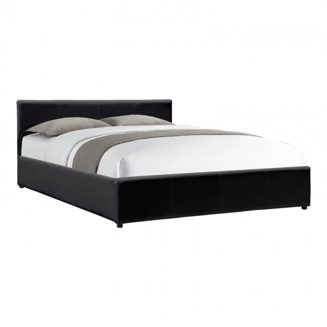 Dellia pakoworld bed with storage space pu black 150x200cm