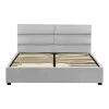 Anay pakoworld double bed with drawer fabric gray 160x200cm