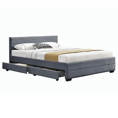 Double bed Antigone pakoworld fabric anthracite with storage 160x200cm