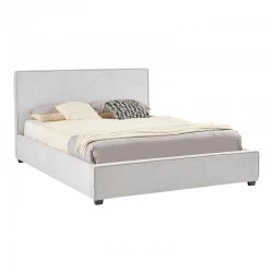 Double bed Bedkapakoworld grey fabric with storage space 160x200cm Double bed Bedkapakoworld grey fabric with storage space 160x200cm