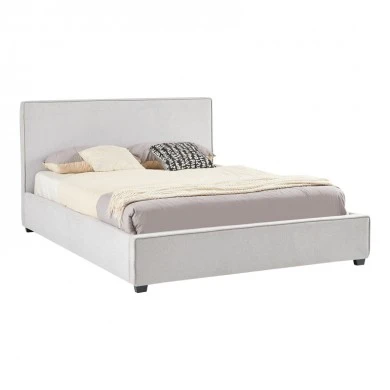 Double bed Bedkapakoworld grey fabric with storage space 160x200cm
