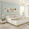 Double bed Jaden pakoworld color golden oak-white antique 160x200cm
