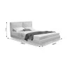 Double bed Jessie pakoworld floating style led-PU ivory 160x200cm