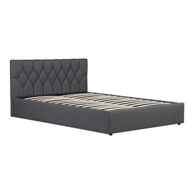 Kamaho pakoworld double bed, fabric, anthracite, with storage space, 160x200cm