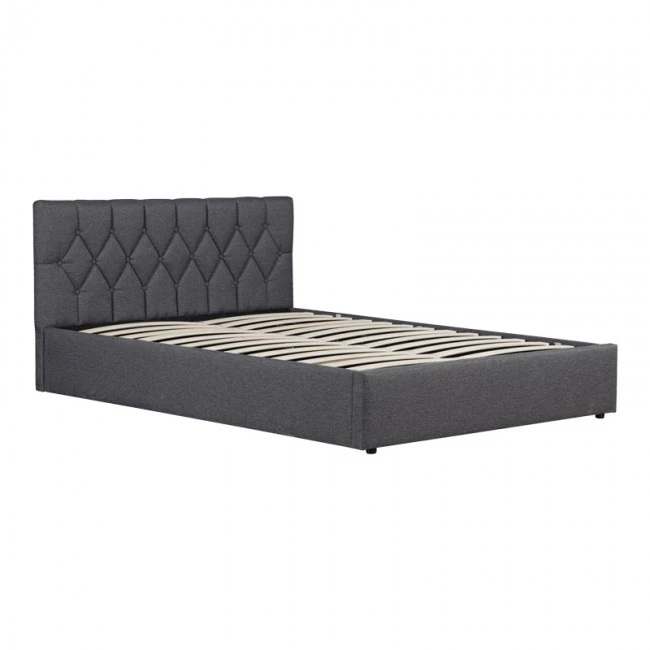 Kamaho pakoworld double bed, fabric, anthracite, with storage space, 160x200cm