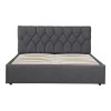 Kamaho pakoworld double bed, fabric, anthracite, with storage space, 160x200cm