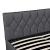 Kamaho pakoworld double bed, fabric, anthracite, with storage space, 160x200cm