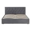 Kamaho pakoworld double bed, velvet, anthracite, with storage space, 160x200cm