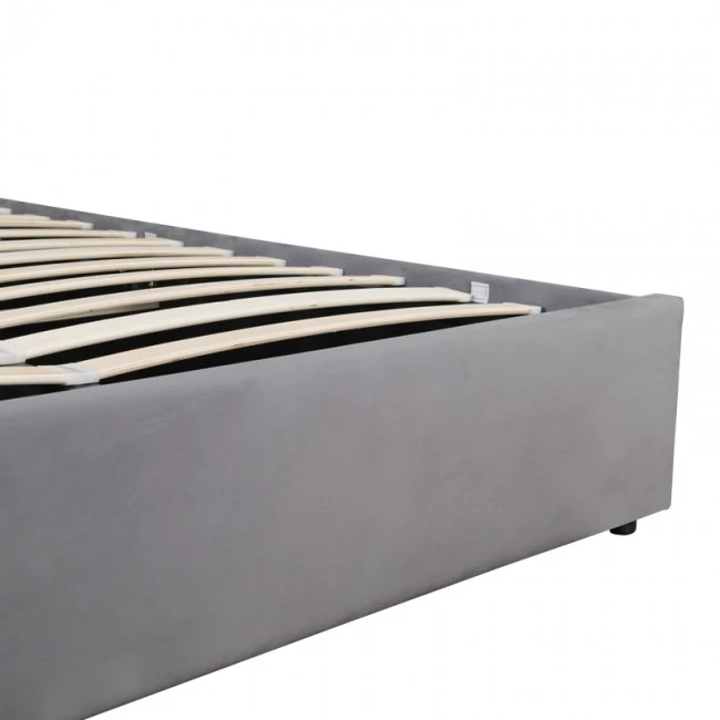 Kamaho pakoworld double bed, velvet, anthracite, with storage space, 160x200cm