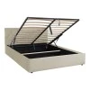 Kamaho pakoworld double bed, velvet, cream, with storage space, 160x200cm