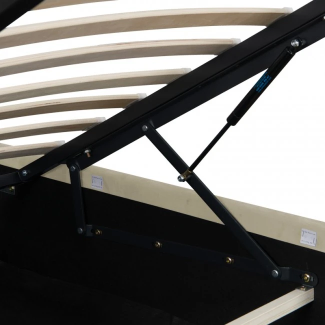 Kamaho pakoworld double bed, velvet, cream, with storage space, 160x200cm