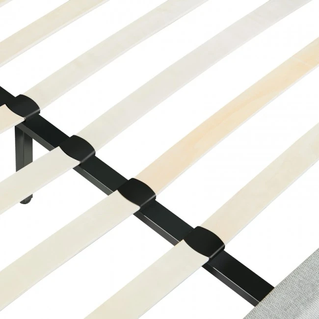 Double bed Majus pakoworld charcoal-beige fabric 160x200cm