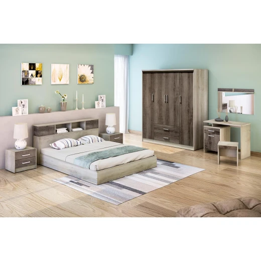 Κρεβάτι OLYMPUS pakoworld χρώμα castillo-toro 160x200εκ