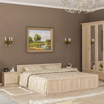 Double Bed Rebecca pakoworld color sonoma 160x200cm