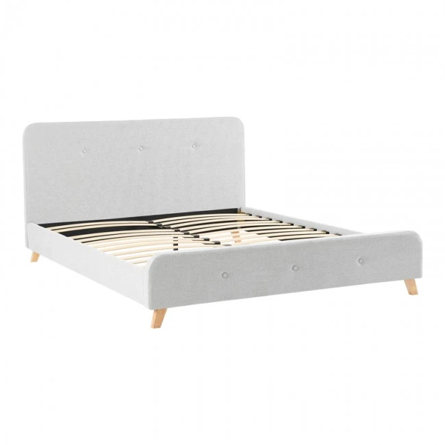 Double bed Restel pakoworld grey fabric 160x200cm