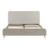 Double bed Restel pakoworld grey-beige fabric 160x200cm