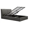 Double bed Violaine pakoworld fabric anthracite with storage 160x200cm