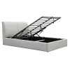 Double bed Violaine pakoworld fabric grey with storage 160x200cm