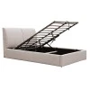 Double bed Violaine pakoworld fabric beige with storage 160x200cm