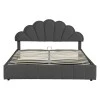 Double bed Wardie pakoworld velvet dark grey with storage 160x200cm