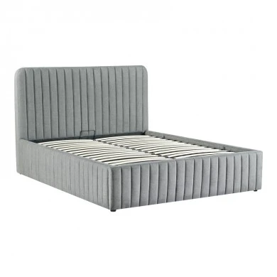 Double bed Zilin pakoworld charcoal fabric With storage space 160x200cm