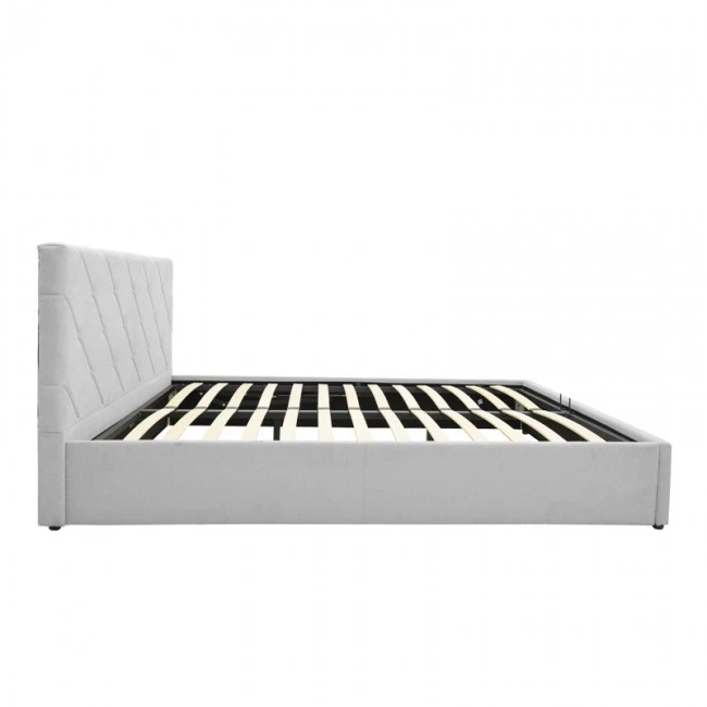 Dreamie pakoworld bed with storage space, fabric, grey 160x200cm