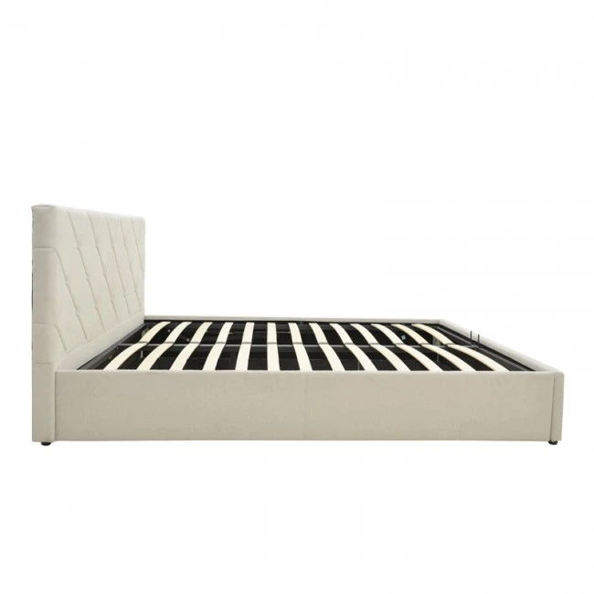 Dreamie pakoworld bed with storage space, fabric, beige 160x200cm