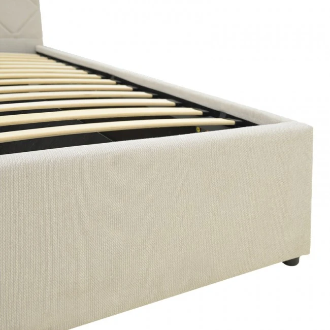 Dreamie pakoworld bed with storage space, fabric, beige 160x200cm