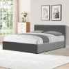 Dreamie pakoworld bed with storage space, velvet, anthracite 160x200cm
