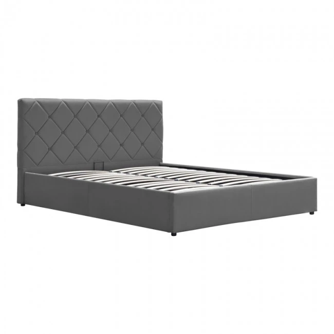 Dreamie pakoworld bed with storage space, velvet, anthracite 160x200cm