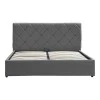 Dreamie pakoworld bed with storage space, velvet, anthracite 160x200cm
