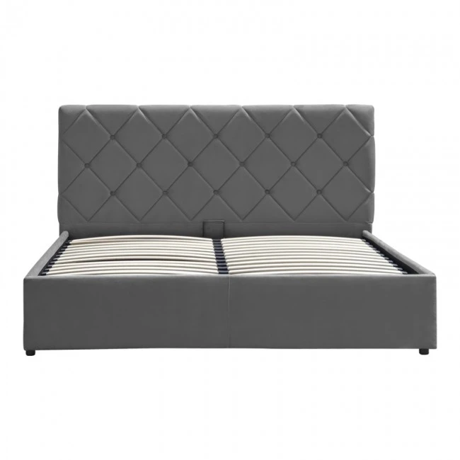 Dreamie pakoworld bed with storage space, velvet, anthracite 160x200cm