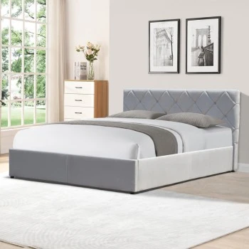 Dreamie pakoworld bed with storage space, velvet, grey 160x200cm