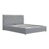 Dreamie pakoworld bed with storage space, velvet, grey 160x200cm