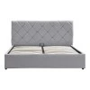 Dreamie pakoworld bed with storage space, velvet, grey 160x200cm
