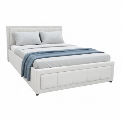 Huga pakoworld bed with storage space, grey fabric 120x200cm