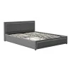 Huga pakoworld bed with storage space, velvet, anthracite 160x200cm